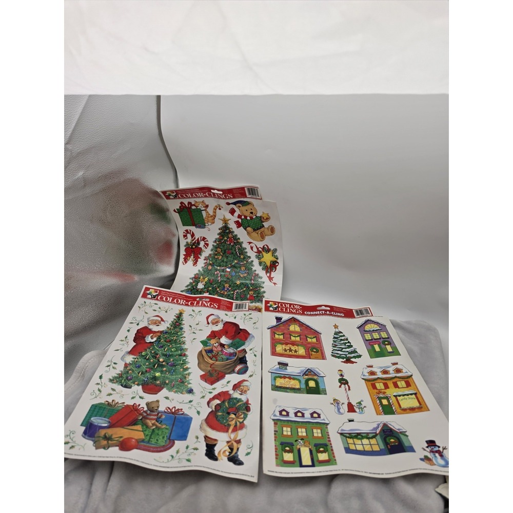 Vtg Not 2004-01 Classic Clings Non-Adhesive Window Decorations Christmas Theme